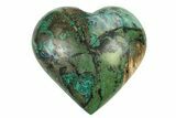 Polished Malachite, Quartz, and Chrysocolla Heart - Peru #250324-1